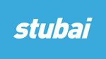 White Stubai logo on a blue background
